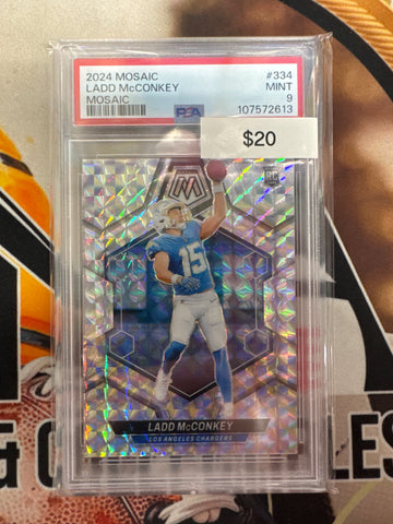 2024 Panini Mosaic NFL Ladd McConkey Rookie Mosaic PSA 9