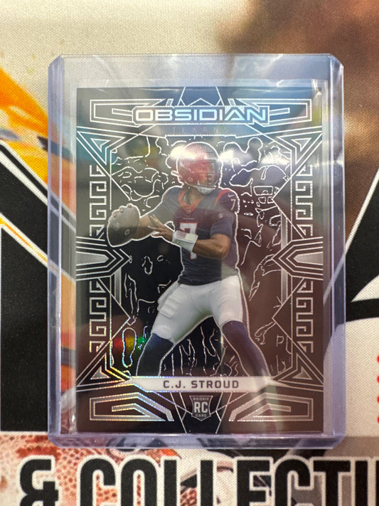 2023 Panini Obsidian NFL C.J. Stroud Rookie Silver Prizm