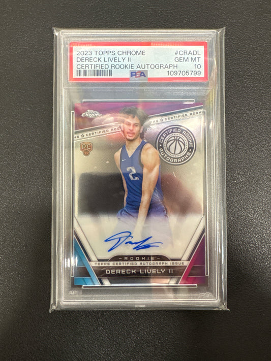 2023 Topps Chrome NBA Derek Lively Certified Rookie Autograph PSA 10
