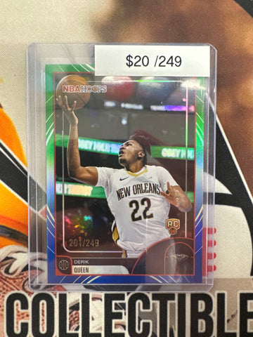 2026 Topps NBA Hoops Derik Queen Rookie Blue & Green Foilboard Refractor