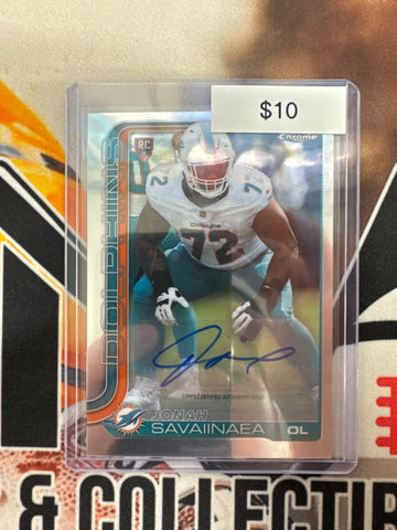 2025 Topps Chrome NFL Jonah Savaiinaea Rookie Autograph