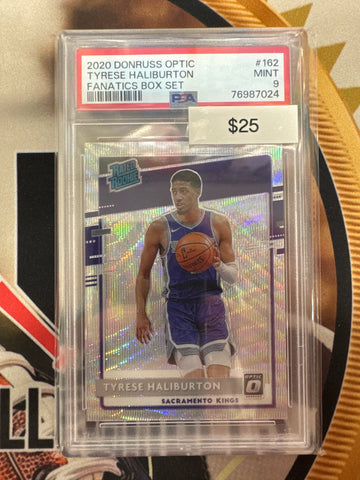 2020 Panini Donruss Optic NBA Tyrese Haliburton Rated Rookie Fanatics Box Set PSA 9