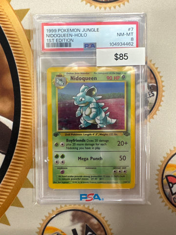 1999 Pokemon Jungle Nidoqueen Holo 1st Edition 7/64 PSA 8