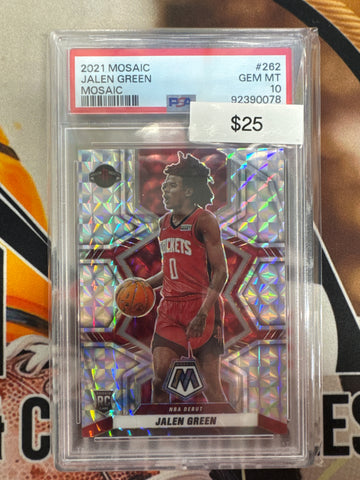 2021 Panini Mosaic NBA Jalen Green Rookie Mosaic PSA 10