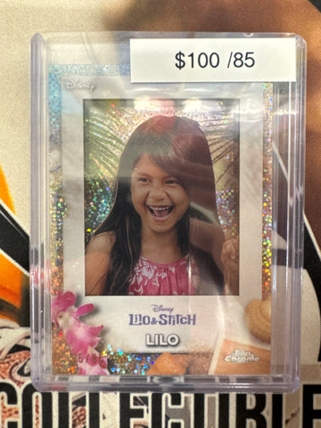 2026 Topps Chrome Disney Lilo & Stitch Lilo Shadow Box Speckle Refractor /85