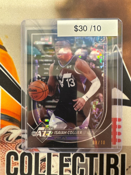 2025-26 Bowman Chrome Basketball Isaiah Collier Black Geometric Refractor /10