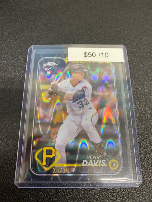 2024 Topps Chrome MLB Henry Davis Black Ray Wave /10