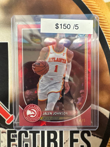 2025 Topps Bowman Sapphire Basketball Jalen Johnson Red Refractor /5