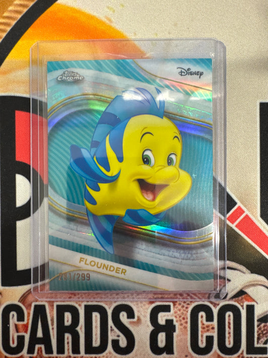 2025 Topps Chrome Disney Flounder Teal Refractor /299