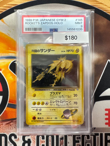 1999 Pokemon Japanese Gym 2 Rocket’s Zapdos Holo No. 145 PSA 9