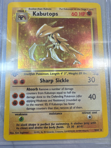 Pokémon Kabutops 1st Edition Fossil Holo 9/62 LP