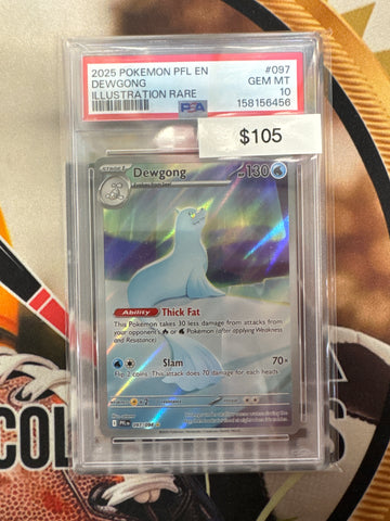 2025 Pokemon Phantasmal Flames Dewgong 097/094 Illustration Rare PSA 10