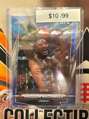 2026 Topps Chrome UFC Malcolm Wellmaker Rookie Blue Geometric Refractor /99