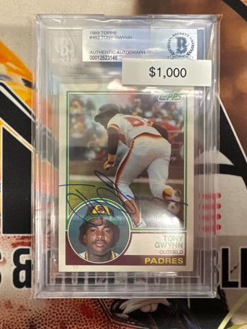 1983 Topps MLB Tony Gwynn Authentic Autograph Beckett