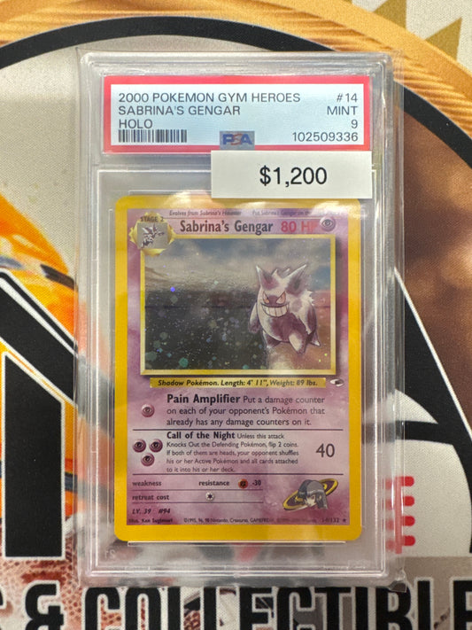 2000 Pokemon Gym Heroes Sabrina’s Gengar Holo 14/132 PSA 9