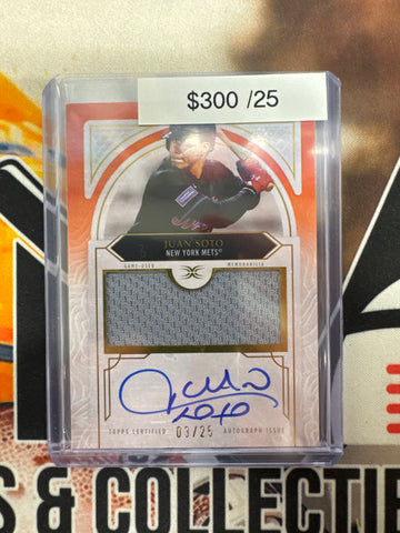 2025 Topps Definitive Collection MLB Juan Soto Autograph Relic Orange Refractor /25