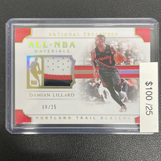 2018-19 National Treasures Damian Lillard Patch /25