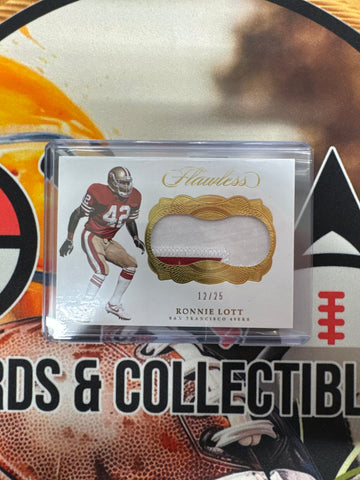 2017 Panini Flawless NFL Ronnie Lott Gold Patch /25