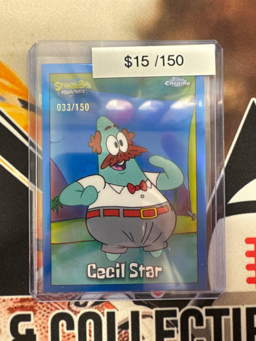 2025 Topps Chrome SpongeBob Cecil Star Blue Refractor /150