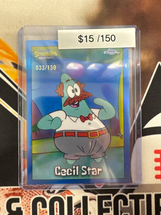 2025 Topps Chrome SpongeBob Cecil Star Blue Refractor /150