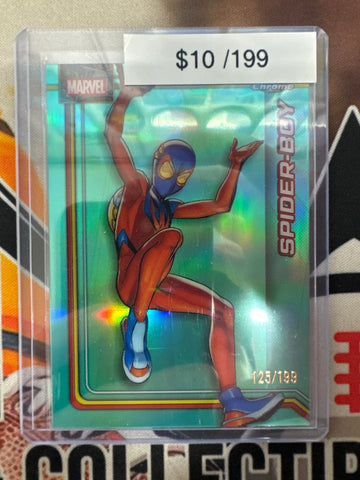 2026 Topps Chrome Marvel Spider-Boy Aqua Refractor /199