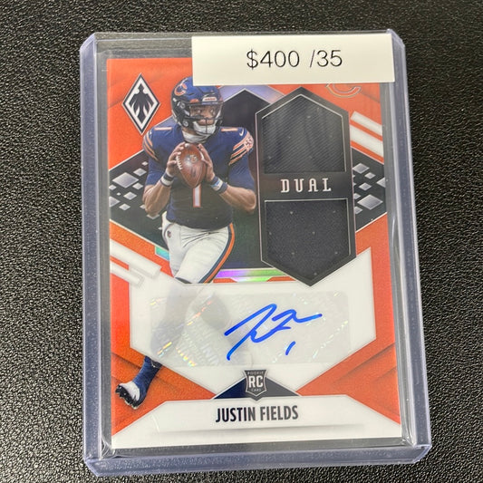 2021 NFL Justin Fields Phoenix Dual Patch Rookie Auto /35