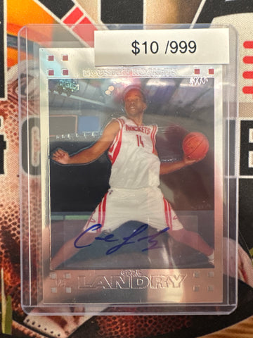 2007-08 Topps Chrome Basketball Carl Landry Rookie Card Autogragh Refractor /999