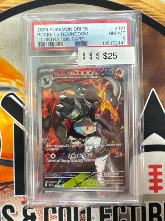 Pokemon Team Rocket’s Houndoom 191/182 Destined Rivals PSA 8