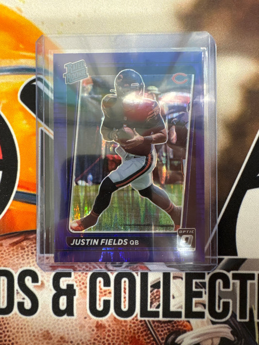 2021 Panini Donruss Optic NFL Justin Fields Purple Shock Rated Rookie