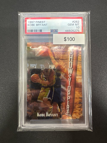 1997 Topps Finest NBA Kobe Bryant Showstoppers PSA 10