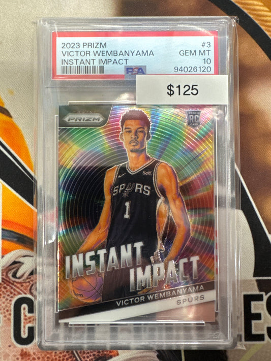 2023 Panini Prizm NBA Victor Wembanyama Rookie Instant Impact PSA 10
