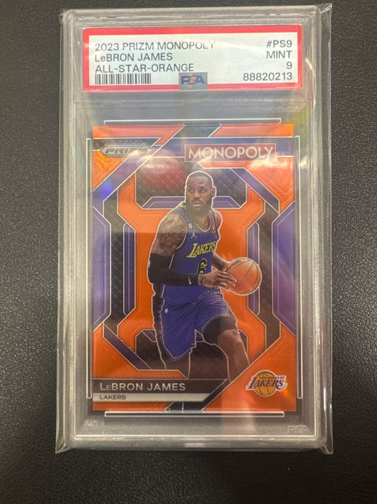 2023 Panini Prizm Monopoly LeBron James All-Star Orange /124 PSA 9