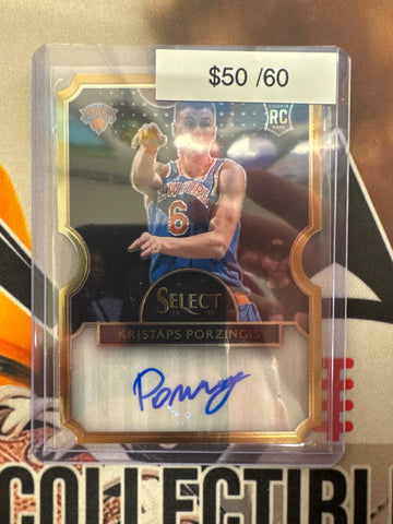 2015-16 Panini Select NBA Kristaps Porzingis Rookie Die-Cut Autograph /60