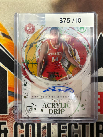 2026 Topps Motif Basketball Asa Newell Rookie Acrylic Drip Autograph Green Refractor /10