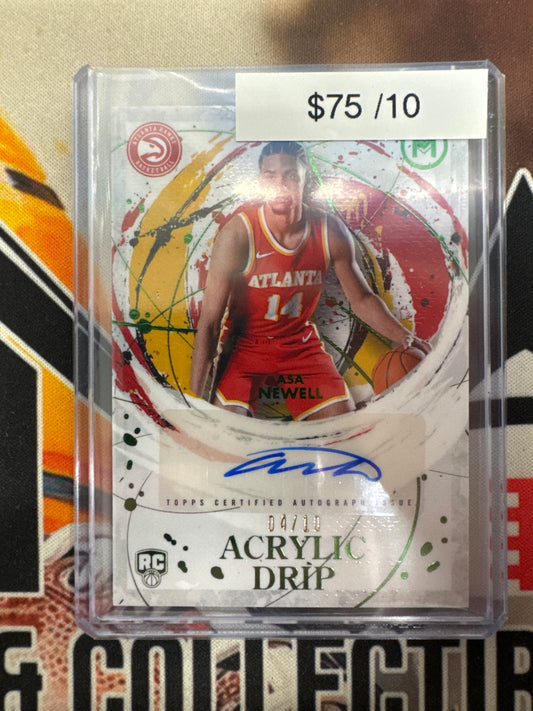 2026 Topps Motif Basketball Asa Newell Rookie Acrylic Drip Autograph Green Refractor /10