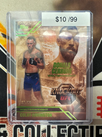 2026 Topps Knockout UFC Colby Covington & Donald Cerrone Octagon Successors Green Refractor /99