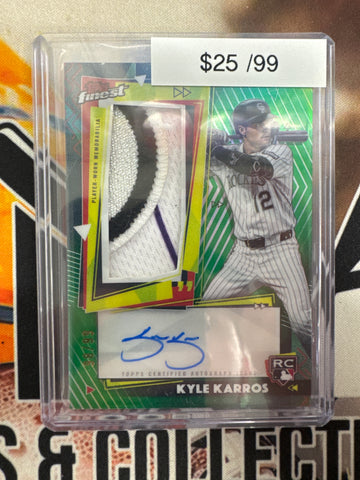 2026 Topps Finest MLB Kyle Karros Finest Rookie Autograph Relic /99