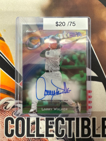 2025 Topps Finest MLB Larry Walker Creators Autograph Green Refractor /75