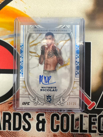 2024 Topps Royalty UFC Matheus Nicolau Superior Signatures Blue Refractor /25