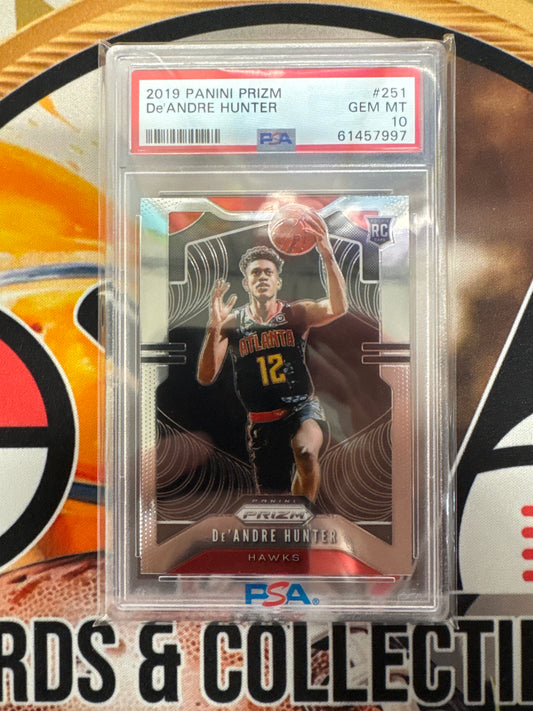 2019 Panini Prizm NBA De’Andre Hunter Rookie PSA 10