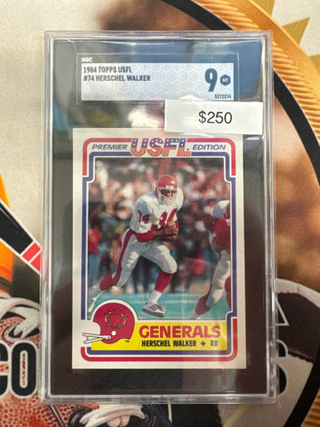 1984 Topps USFL Herschel Walker SGC 9