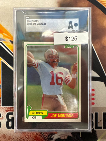 1981 Topps NFL Joe Montana SGC Authentic