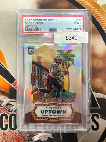 2025 Panini Donruss Optic NFL Mike Evans Uptown SSP PSA 9