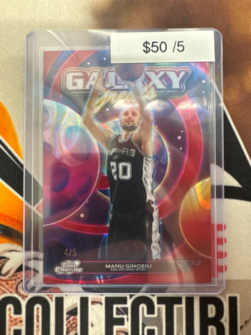 2026 Topps Chrome Cosmic NBA Manu Ginobili Galaxy Greats Red Wave Refractor /5
