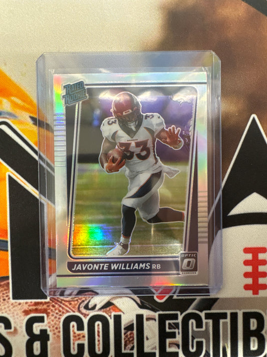 2021 Panini Donruss Optic NFL Javonte Williams Rated Rookie Holo