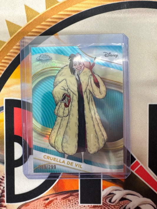 2025 Topps Chrome Disney Cruella De Vil Teal Refractor /299