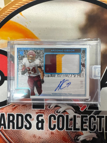 2020 Panini One NFL Antonio Gibson Rookie Patch Autograph Teal /99