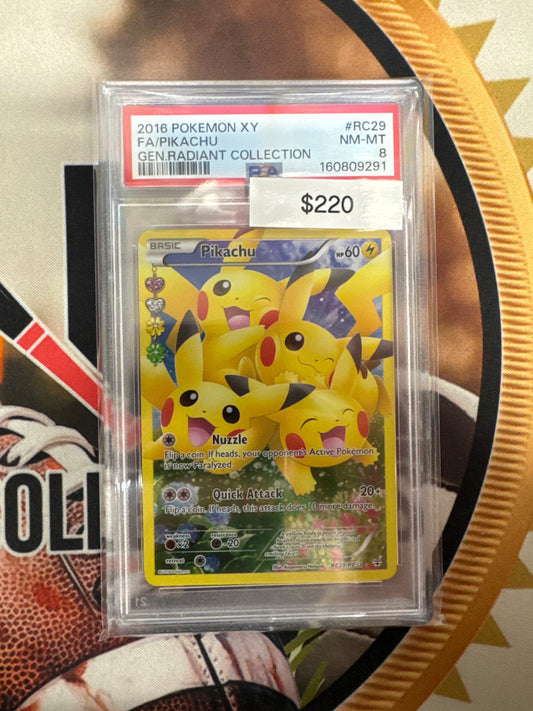 2016 Pokémon Pikachu Generations Radiant Collection Full Art PSA 8