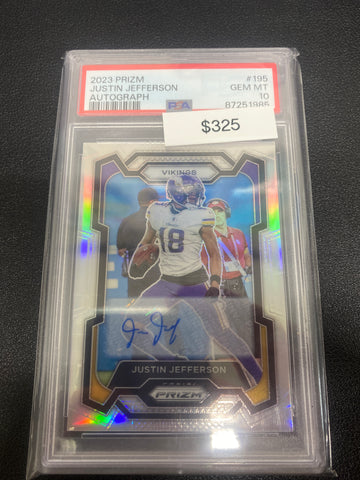 2023 Panini Prizm Justin Jefferson Autograph PSA 10