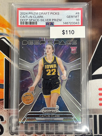 2024 Prizm Draft Picks Caitlyn Clark Deep Space Silver Prizm Rookie PSA 10